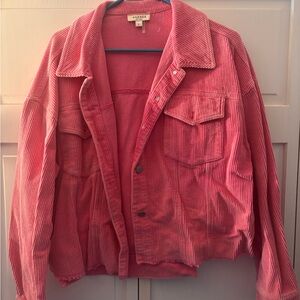 Pink Corduroy Oversized Jacket - Women's